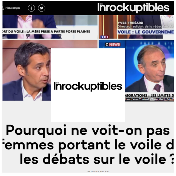 Article Les inrocks Lallab femmes voilées plateaux télé novembre 2019
